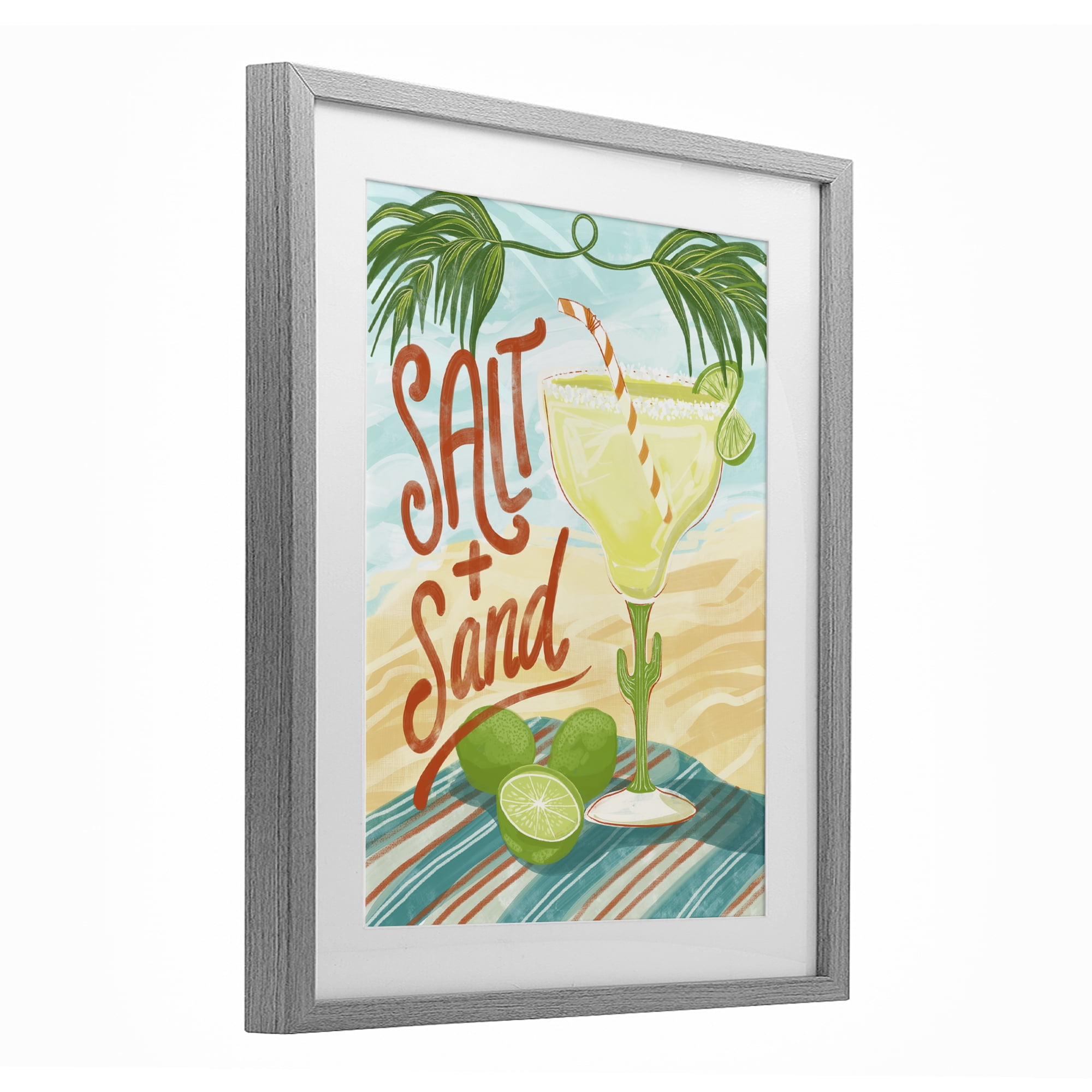 Stupell Industries Salt & Sand Margarita Gray Framed Print Under Glass, design by Connie Summers