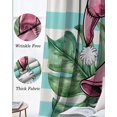 thumbnail image 3 of Pink Gnomes Summer Blackout Curtains for Bedroom Living Room Darkening Curtains 84 Inch Length 2 Panels Set Tropical Leaves Aqua Stripes Window Curtain Window Treatment Grommet Drapes 52"x84", 3 of 9