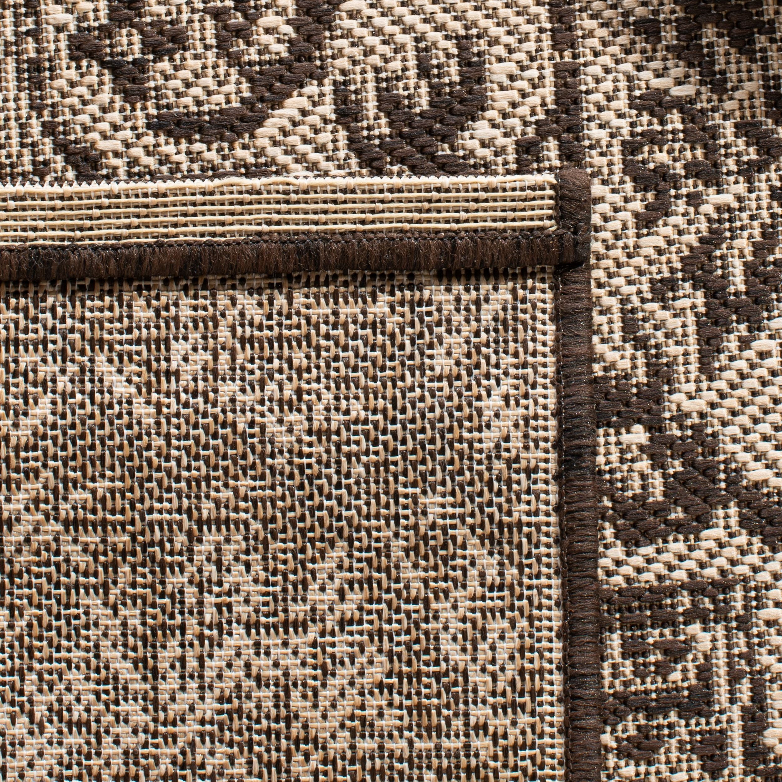 SAFAVIEH Beach House Kestrel Medallion Indoor/Outdoor Area Rug, Cream/Brown, 3' x 5'