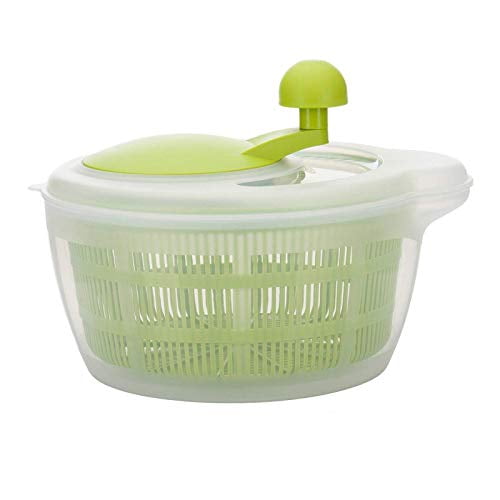 White/green Large Maturi Salad Spinner White Plastic 