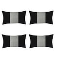 thumbnail image 4 of Bohemian Set of 4 Handmade Decorative Throw Pillow Solid Jacquard 12" x 20" Black & Ivory Lumbar for Couch, Bedding, 4 of 6