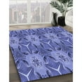 thumbnail image 3 of Ahgly Company Machine Washable Indoor Square Transitional Sky Blue Area Rugs, 5' Square, 3 of 7