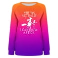 thumbnail image 4 of WREESH Halloween Sweatshirts Women Casual Full Sleeve Round Neck Tops Loose Blouse Print Graphic Sweatshirt Orange, 4 of 5
