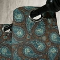 thumbnail image 2 of Ambesonne Paisley Grommet Curtain Single Panel, Modern Teardrop Shapes, 50"x60", Brown Blue and Dark Blue, 2 of 5