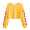 thumbnail image 1 of Camisetas de Manga Larga de las Mujeres Moda Impresa Suelta Casual Cuello Redondo Suéter Deportivo Top Se Ajusta Fiel Al Tamaño, 1 of 5