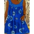 thumbnail image 4 of Plus Size Casual Dress, Women's Plus Tile Print Eyelet Embroidered Round Neck Tank Dress, 4 of 14