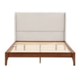 thumbnail image 6 of MODERNLUXE Queen Size Dry Bamboo Platform Bed, 12 Inch Height Bed Frame with 48" Upholstered High Headboard and Wood Slat Support,Easy Assembly, Beige Brown, 6 of 7