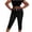*7-Black, variant on VBVC Women's High Waisted Capri Leggings,Non-Denim Stretchy Sweatpants For Women,Ladies Tummy Control Cropped Pants with No Pockets or No Button,Navy,S-2XL