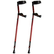 in-Motion Forearm Crutches | Spring Assist | Ergonomic Handles | Articulating Tips | Size Tall (4'9" - 6'3") | Electric Red