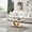 Gold White, variant on 47"L Diamond Base Coffee Table, Stainless Steel Mirror Finish, Marble-Look Top for Modern Living Room