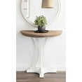 thumbnail image 4 of Kate and Laurel Linsley Farmhouse Half Moon Console Table, 30 x 15 x 31, Rustic Brown and White, Charming Rustic Table For Storage and Display, 4 of 7