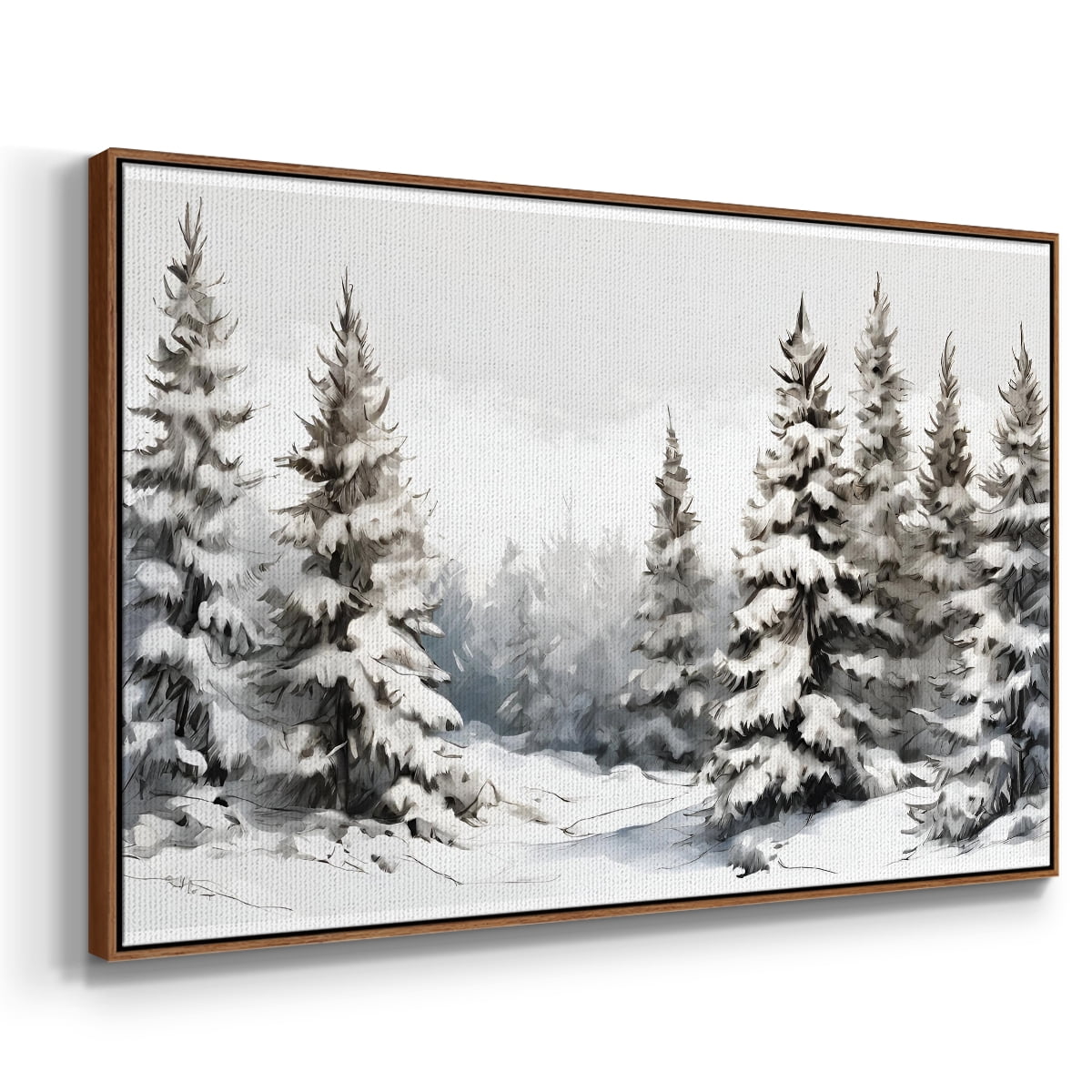 Vintage Landscape-CXCIII By Wexford Home Framed in Walnut Wood Gallery Wrapped Canvas 27 in. x 41 in.
