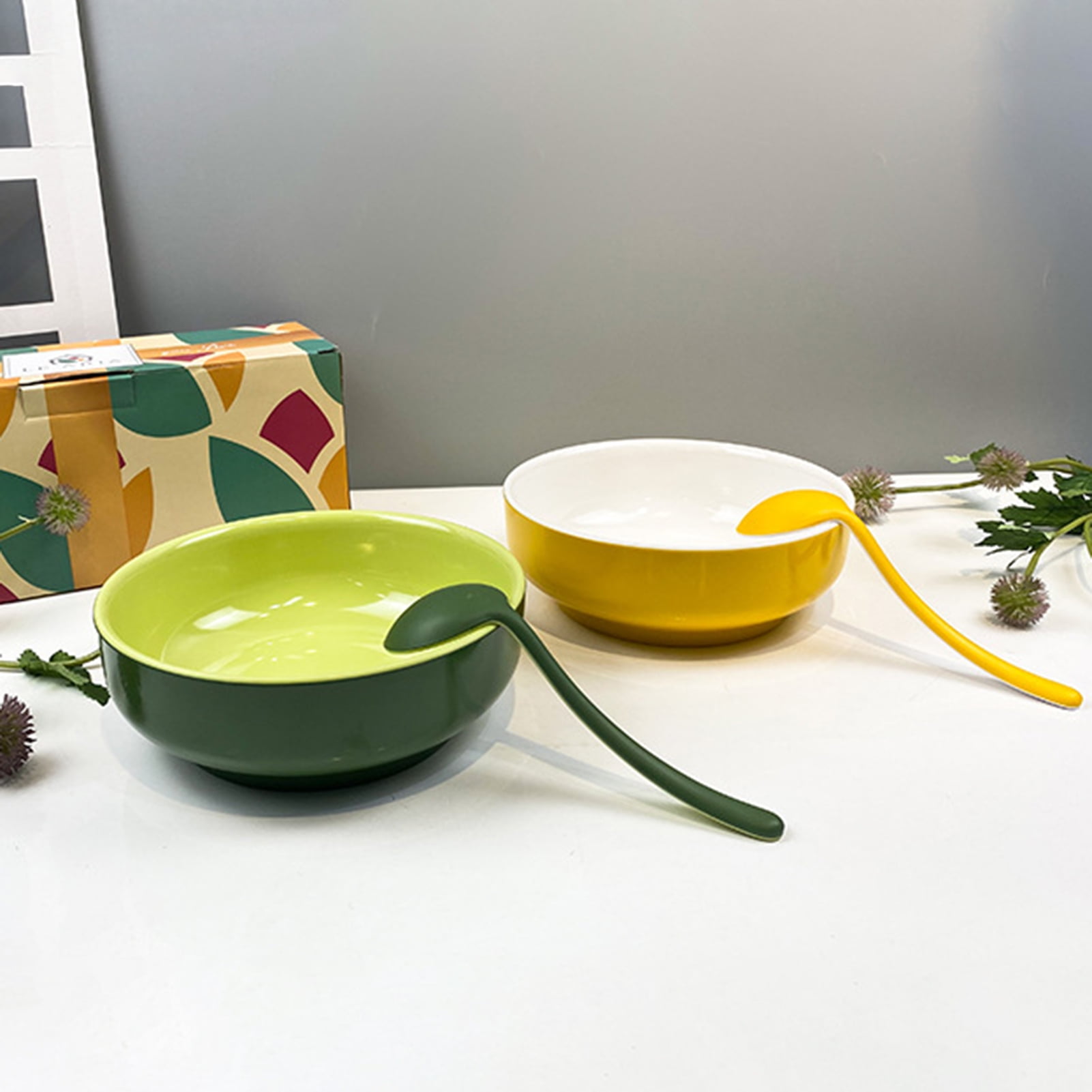 Yesbay Noodle Bowl Melamine Reusable Japanese Ramen Salad Fruit Bowl