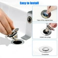 thumbnail image 3 of Universal Spring Core Sink Stopper for 1.46-1.61in Drain Holes, Stainless Steel Bathroom Sink Drain Strainer ​With Strainer, 3 of 8