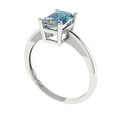 thumbnail image 2 of 1 ct Radiant Cut Blue Moissanite Solitaire 18K White Gold Womens Engagement Ring, 2 of 5