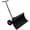 Black 42.1", variant on 30" Wide x 15" Height Reinforced Metal Snow Pusher with 2 Wheels - Adjustable Angle & Height Ergonomic Single-Rod Handle for Driveway & Sidewalk Snow Clearing