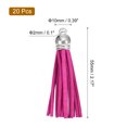 thumbnail image 2 of Uxcell 20Pack 2.2" Leather Tassels Keychain Charm with Silver Cap for DIY, Fuchsia, 2 of 6
