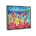thumbnail image 3 of Stupell Industries Flamingo Friends Tropical Island Coast Graphic Art Luster Gray Floating Framed Canvas Print Wall Art, Design by Paul Brent, 3 of 6