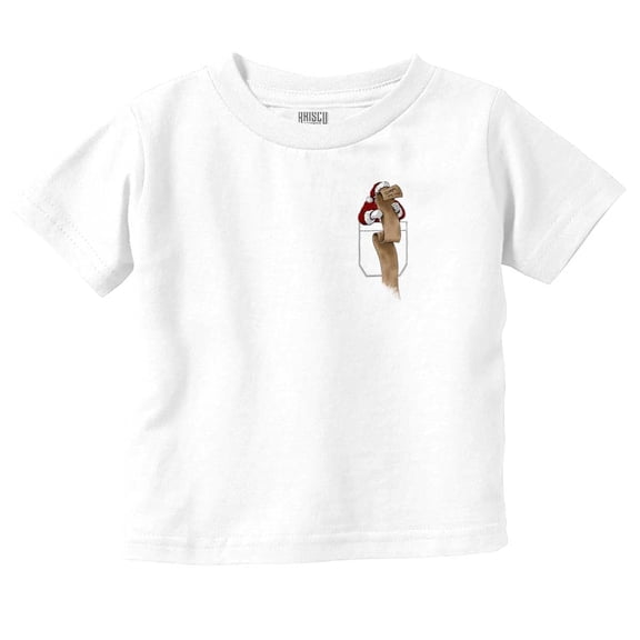 Christmas Santa's Checklist Pocket Toddler Boy Girl T Shirt Infant Toddler Brisco Brands 6M