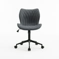 thumbnail image 5 of YOUNIKE Armless Office Chair, Faux Leather Desk Chair with Wheels, Upholstered Task Chair, High Back Swivel Rolling Chair, Height Adjustable, Gray Purple, 5 of 14