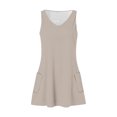 thumbnail image 4 of Summer Dresses for Women 2025 Vacation Casual V Neck Sleeveless Tank Sundress Boho Floral T Shirt Dress with Pockets, Limited Time Offer, Under 10 Dollars, 4 of 6