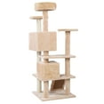thumbnail image 3 of Ktaxon Zimtown Beige Cat Tree Condo and Furniture Scratch Post, 53", 3 of 6