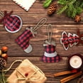 thumbnail image 5 of Christmas Ornaments, Christmas Tree Decorations, Red Lattice Cloth Hanging Decorations with Bells Snowflakes Plaid Pattern, Durable Fabric Christmas Decorations for Holiday Parties and Gift Tags, 5 of 6