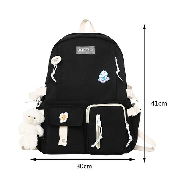 Mochila estética japonesa para niñas, mochilas escolares bonitas para estudiantes, adolescentes, bolsillos Kawaii para mujer, Mochila para portátil Harajuku Fivean unisex