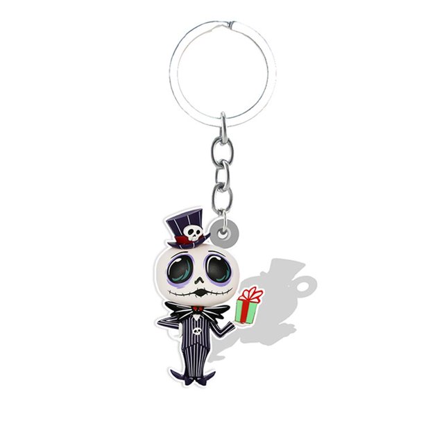 LLavero de resina de Disney Jack Skellington y Sally 2D, llavero Vintage de esqueleto humano, Stranger Things, para travesuras MK486 qiuyongming unisex