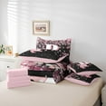 thumbnail image 6 of Manfei Girls Pink Monogrammed Bedding Comforter Set 7 Pieces, Personalized Letter P Queen Bedding Sets, Kawaii Axolotl Cherry Blossoms Queen Sheet Sets, Lightweight Room Decor, 6 of 8