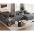 thumbnail image 1 of 128" Modular Sectional Sofa, Convertible U Shaped Cloud Couch, Sectional Couches for Living Room, No Assembly Required, Gray, 1 of 8