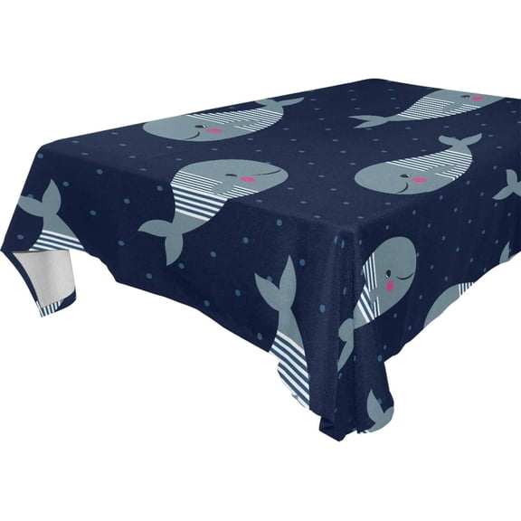 SKYSONIC 60"x120" Square Tablecloth with Wale Prints, Anti-Wrinkle and Smooth Table Cloth for Kitchen/Home Party Decoration