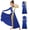 Royal Blue, variant on iiniim Girls Metallic Gold Praise Dance Worship Jumpsuit Dress Full Length Liturgical Church Robe White 16