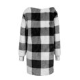 thumbnail image 4 of Sriper Womens Sherpa Fleece Lined Flannel Shirt Jacket Warm Button Up Plaid Cardigan Coats for Plus Size Ladies Jackets Lightweight Outerwear Gray XL Winter Coats 2024 Wool, 4 of 4