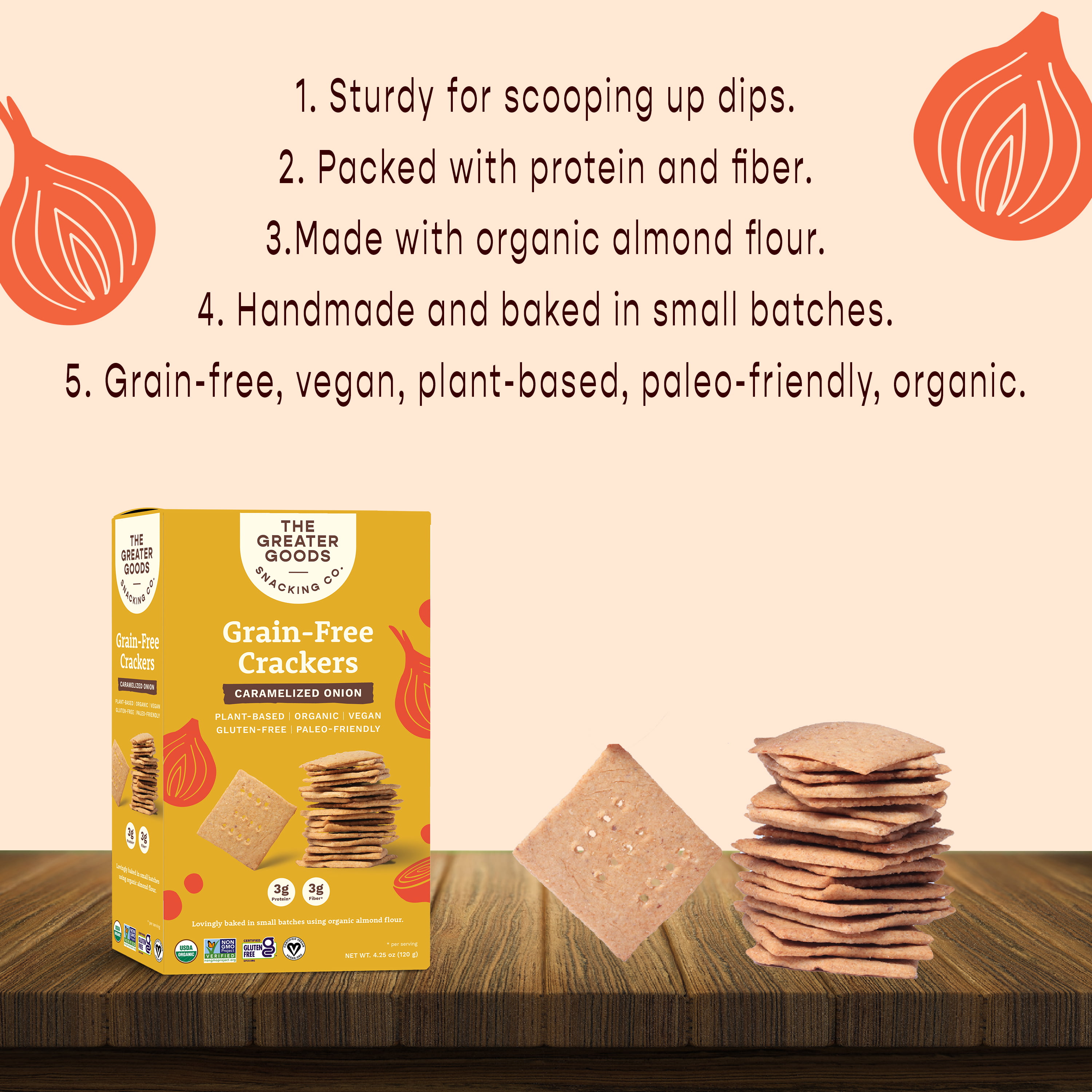 The Greater Goods Snacking Co. Dark Chocolate Sea Salt Biscotti - Organic,  Vegan, Grain Free, Gluten Free, and Paleo Friendly - Delicious Small Batch