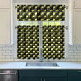 thumbnail image 3 of Lemon Yellow Kitchen Curtains 3-Piece Set - Vintage Floral Print Rod Pocket Curtains for Standard Windows, 3 of 5