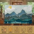 thumbnail image 2 of Abstract Mountain Sun Placemats, 12 x 18 inch, Linen Table Runner Kitchen Dining Room Decor Holiday Decor Rustic Vintage Waterproof Washable Table Runner Set of 6, 2 of 6