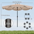 thumbnail image 3 of Outsunny Parasol de Marché Rond 9 Pieds x 9 Pieds avec Cantonnière, Parasol de Patio, Kaki, 3 of 10
