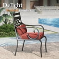 thumbnail image 2 of SUMMIT LIVING 7-Piece Outdoor Patio Dining Set with 6 Cushioned Chairs & Metal Round Table with Umbrella Hole, Black & Red, 2 of 11