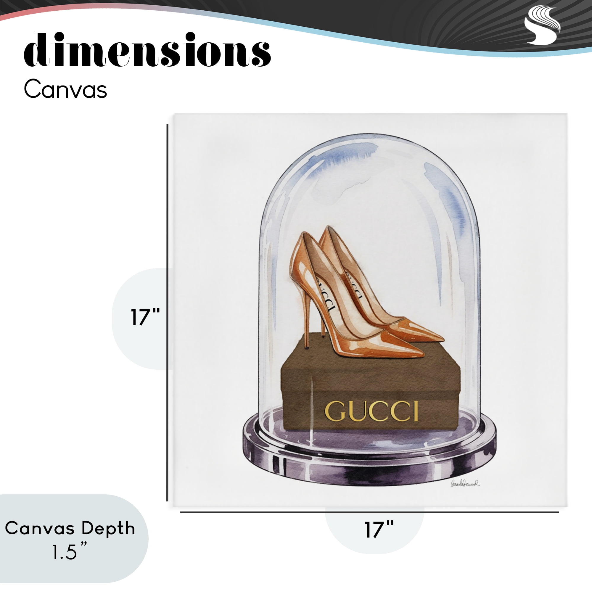 Stupell Industries Satin Heels in Bell Jar Canvas Wall Art, design by Amanda Greenwood