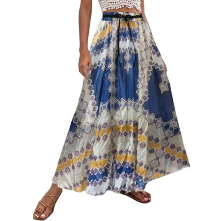 

Wrap Skirt for Women Midi Girls Petticoat for Poodle Skirt Fringe Table Skirts for Rectangle Tables Women Summer Double Fabric Elastic High Waist Boho Maxi Skirt Casual Drawstring A Line Long Skirt