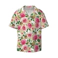thumbnail image 3 of Goofa Rose Flowers Printed Men's Casual Short-sleeved Shirt,Lightweight Breathable Button-down,Summer Casual men's top,Versatile Fashion shirt-Small, 3 of 7
