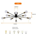 thumbnail image 3 of Garwarm Semi Flush Mount Ceiling Light, 10-Light Modern Sputnik Chandelier Industrial Ceiling Lamp for Kitchen Dining Room Living Room Bedroom Foyer Lighting Fixture, 3 of 15