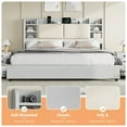 thumbnail image 6 of amerlife King Size Bed Frame with 4 Storage Drawers with 47.2" Bookcase Headboard, Charging Station,Light Grey, 6 of 6