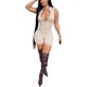 thumbnail image 2 of VISgogo Body corto sin mangas para mujer, color sólido acanalado en la parte delantera con media cremallera Slim Fit Jumpsuit Clubwear VISgogo  moda, 2 of 6