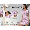thumbnail image 6 of FEREMO Nightgowns for Women V Neck Casual Nightshirt Comfy Sleepshirt Flared Short Sleeve Sleepwear, 6 of 7