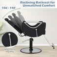 thumbnail image 4 of Gymax Chaise de Barbier Inclinable Chaise de Salon pour Coiffeur avec Appuie-Tête à Hauteur Réglable Noir, 4 of 9