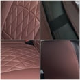 thumbnail image 3 of Ikon Motorsports 5-Seat Car Seat Covers Compatible with 2009-2023 Dodge Ram 1500, 2010-2023 Dodge Ram 2500/3500 Pickup with Split Seat Brown PU Leather Seat Cover Cushion Protectors, 3 of 7