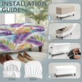 thumbnail image 6 of Jiueut Tropical Palm Leaves Pattern Stretch Small Ottoman Cover Rectangle, Ottoman Cover Rectangular for Folding Storage Stool, Washable Removable Ottoman Slipcovers with Elastic Bottom, M, 6 of 7