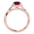 thumbnail image 3 of Aonejewelry 1.25 Ct. Ttw Interwine Shank Diamond and Created Ruby Ring In 14k Rose Gold, 3 of 4